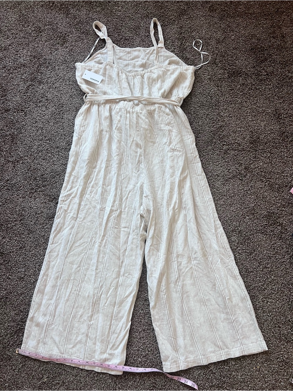 Sonoma Cream Wide-Leg Strappy Jumpsuit